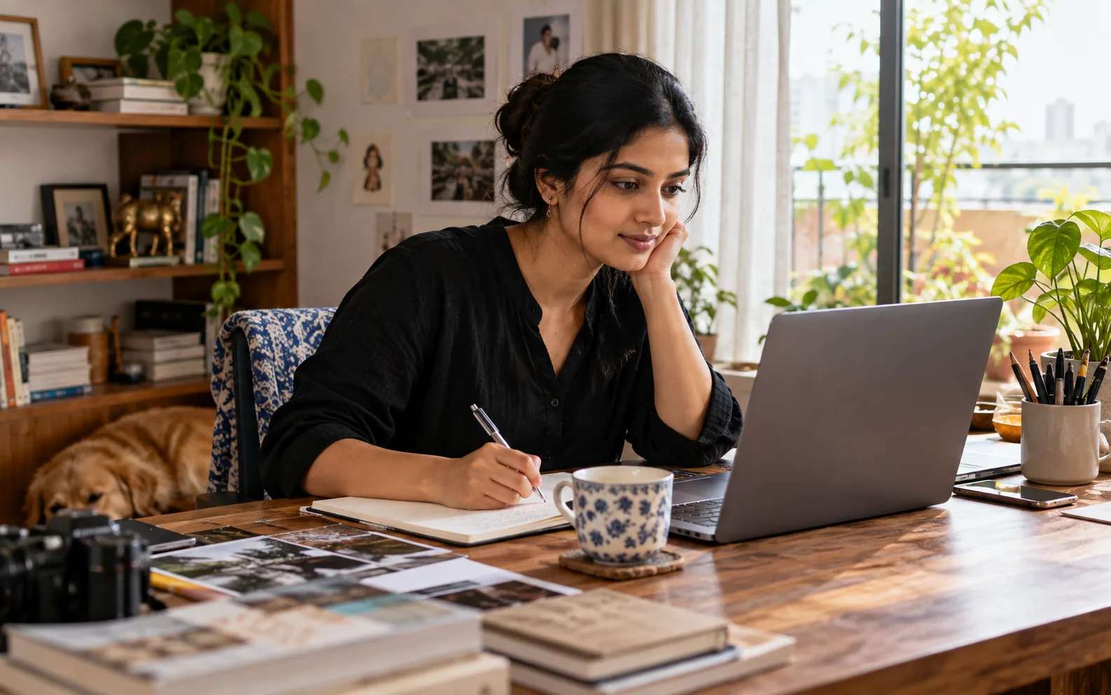 Indian professional conducting a low-risk career experiment at a real desk Indian professional conducting a low-risk career experiment at a real desk