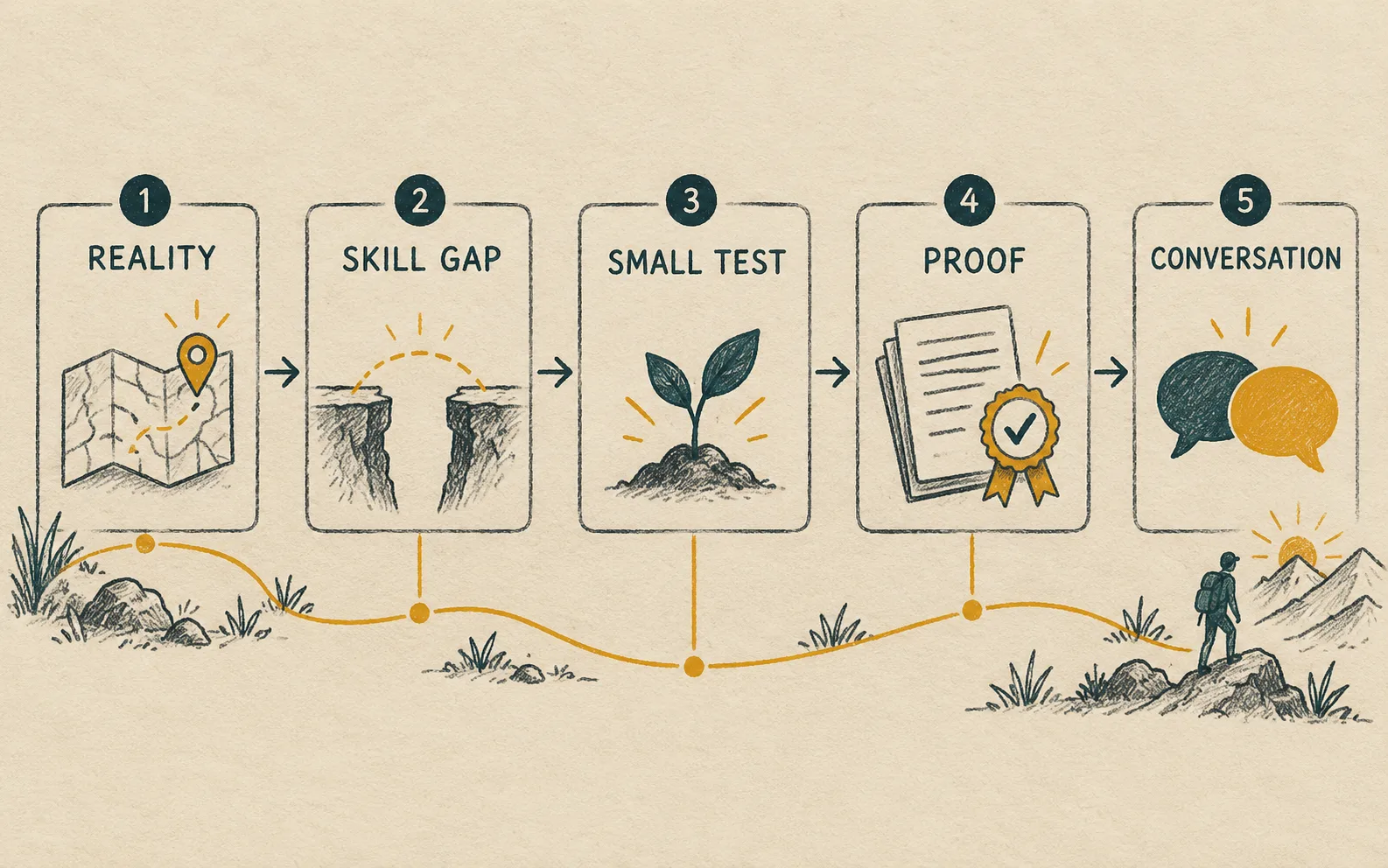Career switch sequence from reality and skill gap to a small test and proof Career switch sequence from reality and skill gap to a small test and proof