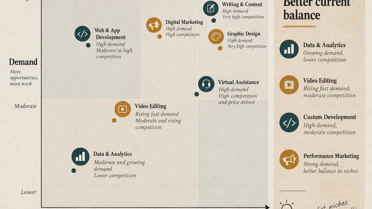 Demand versus competition across freelance skills in India Demand versus competition across freelance skills in India