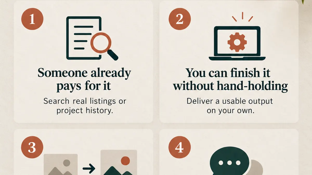 Four checks for deciding whether a freelance skill is sellable