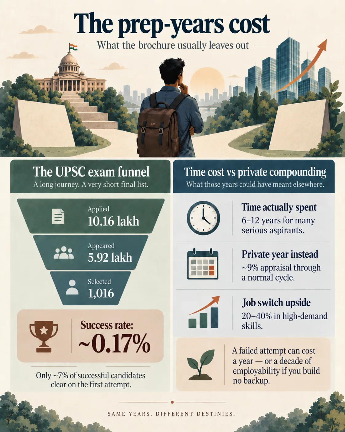 The hidden time and income cost of preparing for competitive government exams