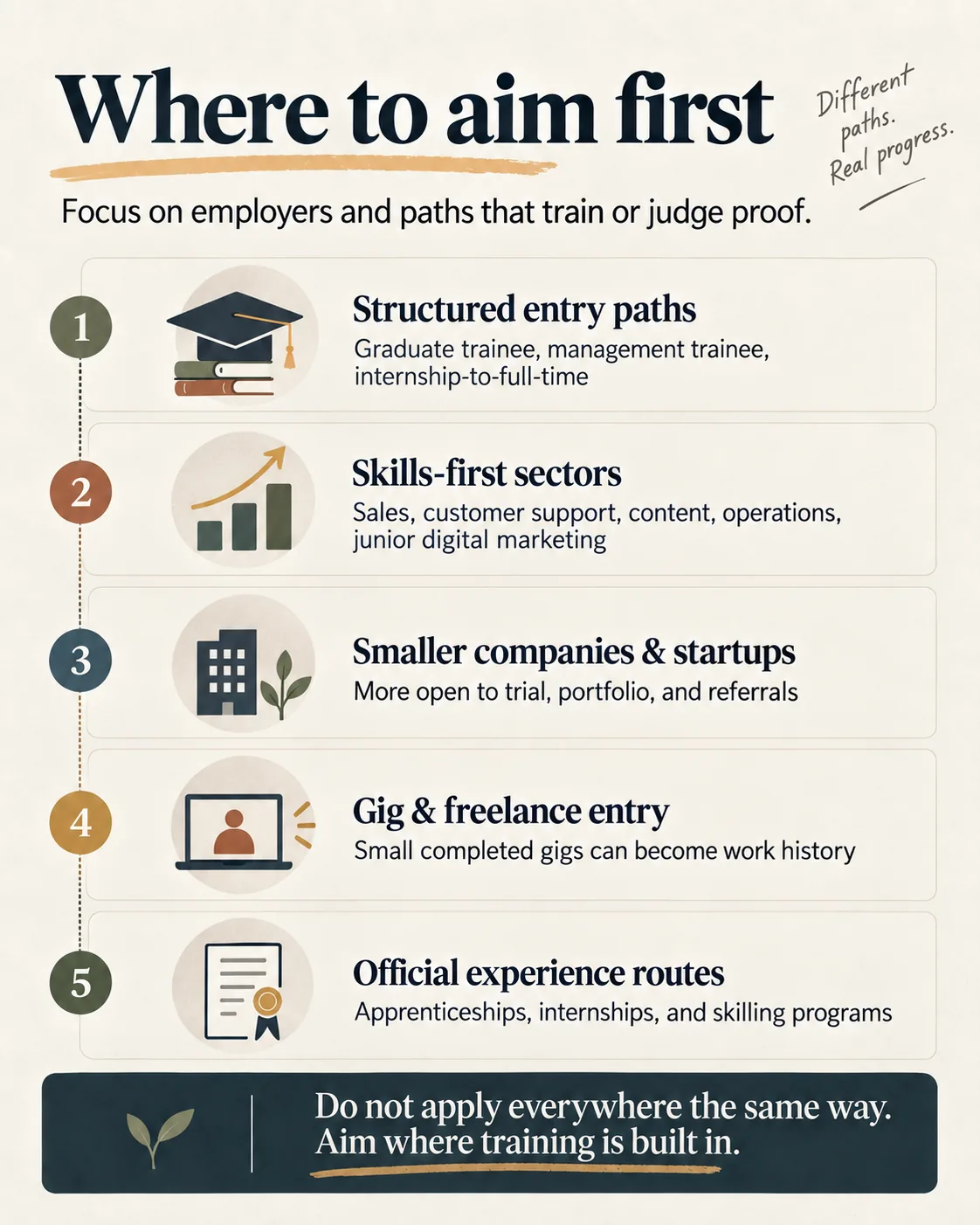 Entry-level-friendly job categories and employers to target without prior experience