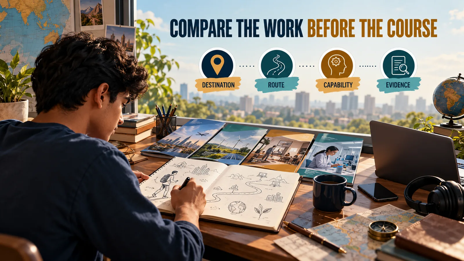 Student career decision context with course and study materials