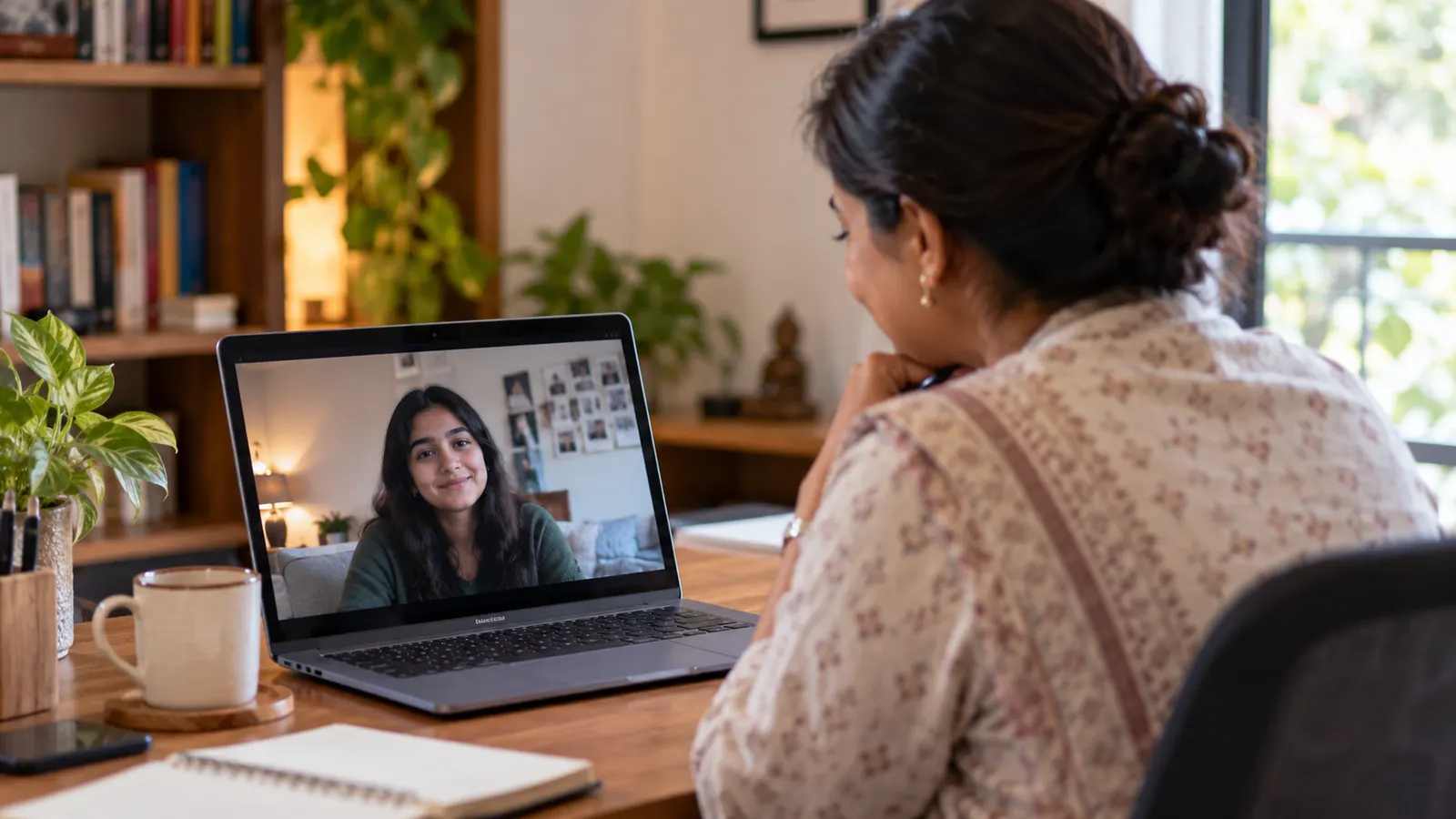 A one-on-one online career counselling session on video