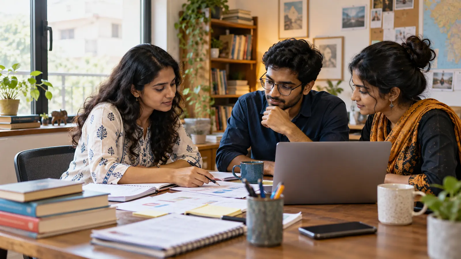 Indian students, graduates, and working professionals reviewing career notes, skill roadmaps, and practical resources together